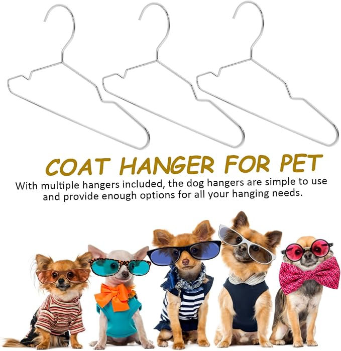 Cabilock 10pcs Elegant Pet Closet Hanger Stylish Steel Clothing Rack for Dogs Cats Versatile Pet Apparel Organizer Storage