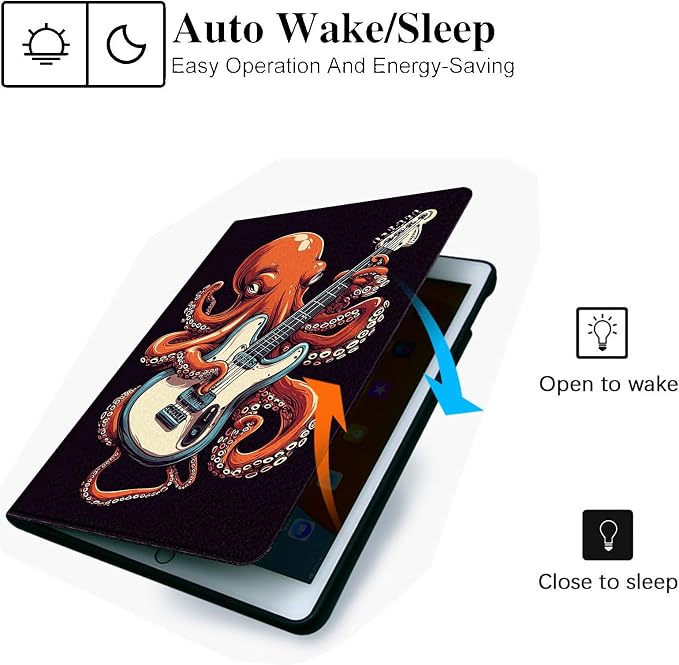 for Microsoft Surface Pro 8-13" 2021 Tablet Case,Auto Wake/Sleep,Adjustable Stand Protective Cover - Octopus Guitar