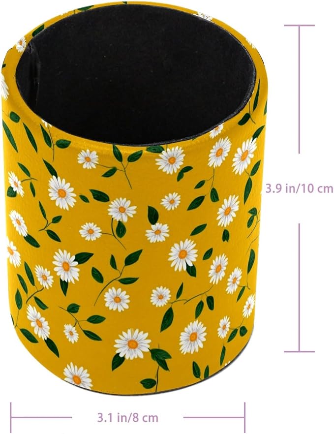 Daisy Pen Holder, Pencil Cup Marker Brush Holder Desk Storage Case, Desktop Organizer for School Office Home Supplies