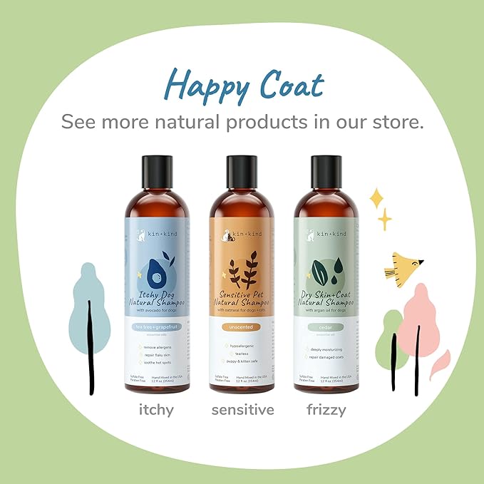 kin+kind Charcoal Natural Dog Shampoo - Deep Cleaning & Odor Control - Patchouli Fragrance - 12 fl oz