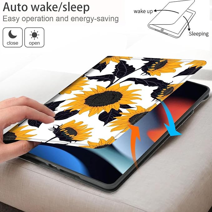 Bxgolkgd Tablet Case for Samsung Galaxy Tab S6 10.5 Inch 2019,Shockproof Stand Cover with Heat Dissipation,Auto Wake/Sleep Function,Sunflower