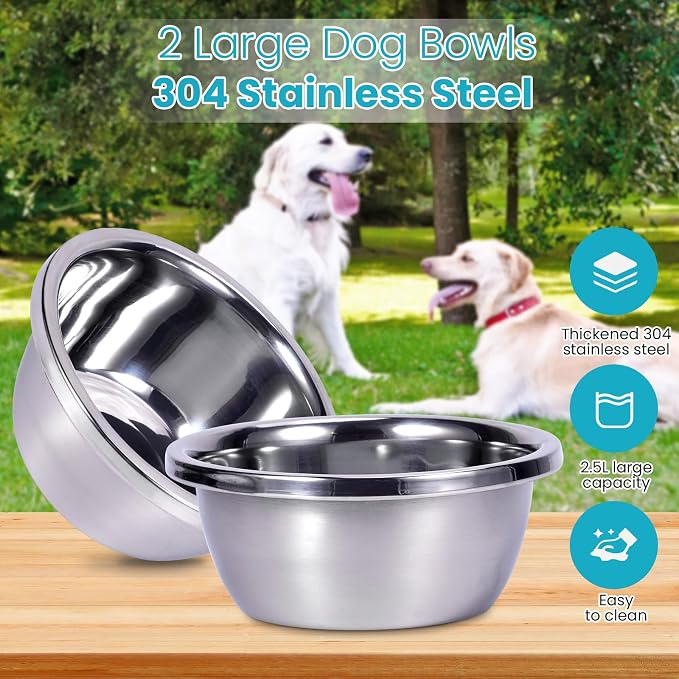 Elevated Dog Bowls with Storage Large Breed 15" H Raised Dog Bowl