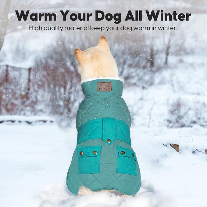 KYEESE Waterproof & Windproof Dog Coat for Medium Large Dogs Puffer Jacket