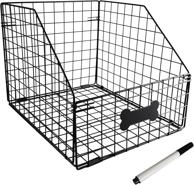 Dog Toy Basket,Large Dog Toy Box Metal,Pet Toy Storage Baskets,Storage Containers for Medium and Small Dog Organizers,Dog Toys Organizer Holder Boxes for Living Room,Outdoor Toy Bin,Pet Food Storage