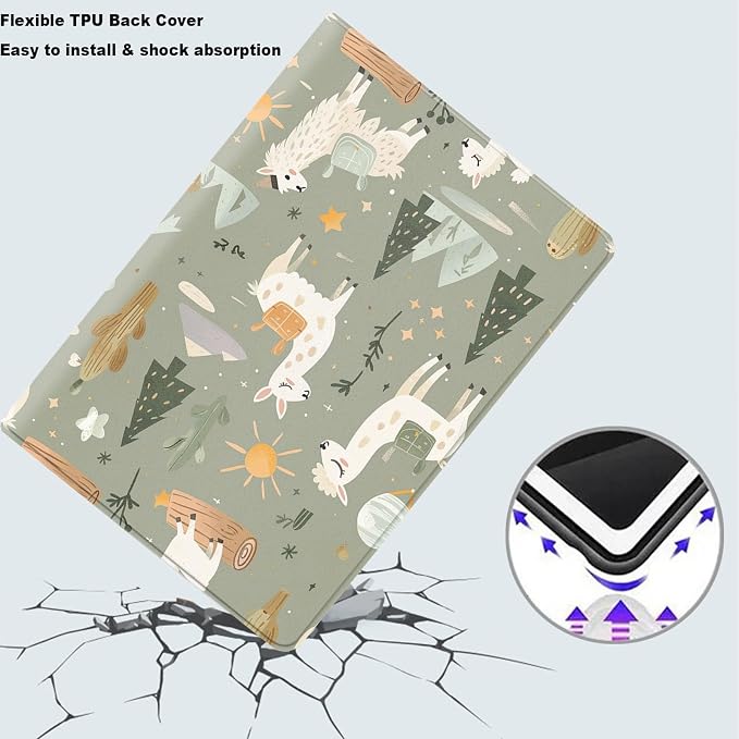 Tablet Case for iPad 11th A16 2025 (11 Inch)/10th Generation 2022 (10.9 Inch),Shockproof Protective Cover with Stand,Auto Wake/Sleep,Cartoon Alpaca