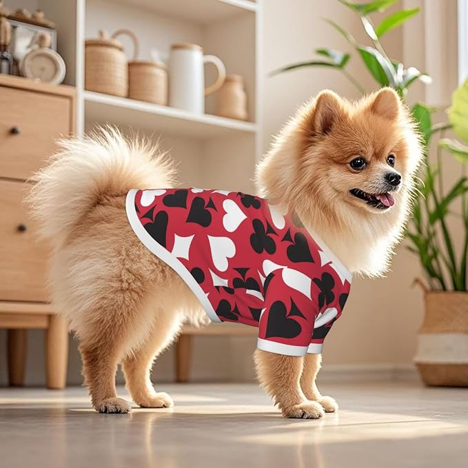 Playing Cards Dog Shirt Pet Cotton T-Shirt Breathable Dog Clothes