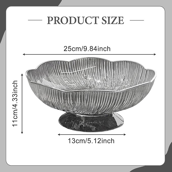 Fruit Bowl Decorative Bowl Multifunctional Modern Dish Pedestal Bowls for Kitchen Counter for Parties Dining Table Dessert, D Black