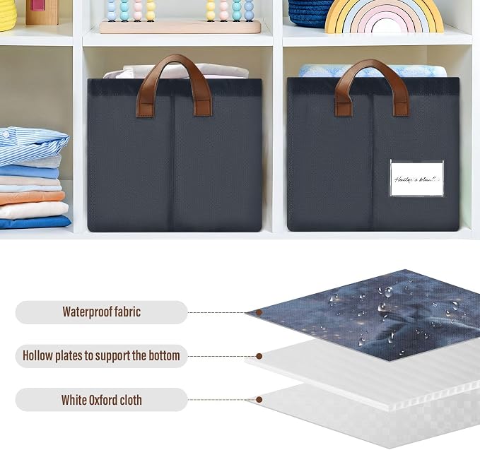 Christmas Nativity Scene Storage Basket Foldable Cube Storage Bins with Handles&Label Waterproof Collapsible Organizer Box Bin Large Rectangle Decorative Baskets for Shelves Home Room Laundry Indoor