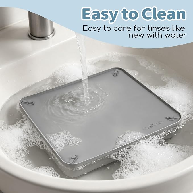 Silicone Puppy Pad Holder Tray with Clips Fits for 24"x24" Pee Pads - Grey