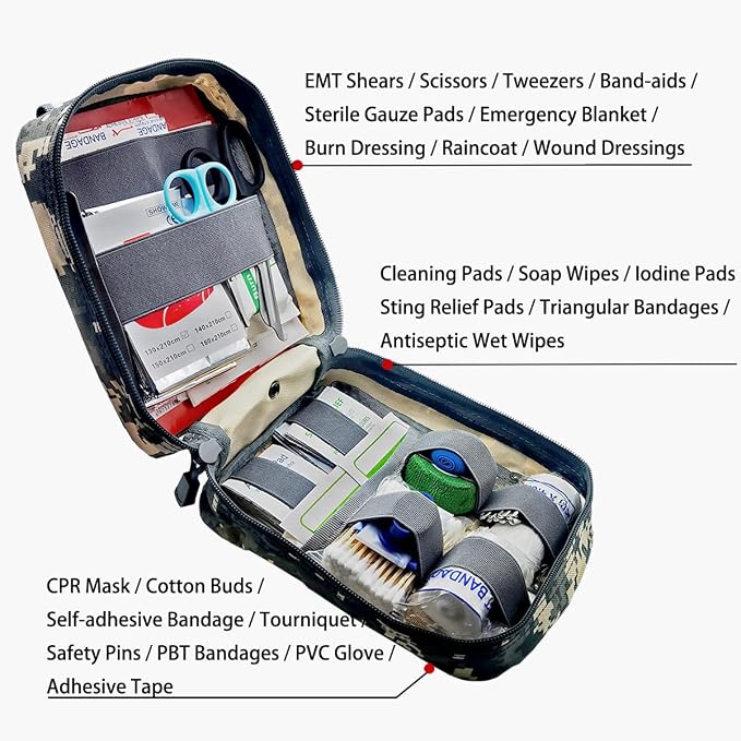 EMT MOLLE Ifak Pouch Tactical MOLLE Medical First Aid Kit Utility Pouch ACU Camouflage
