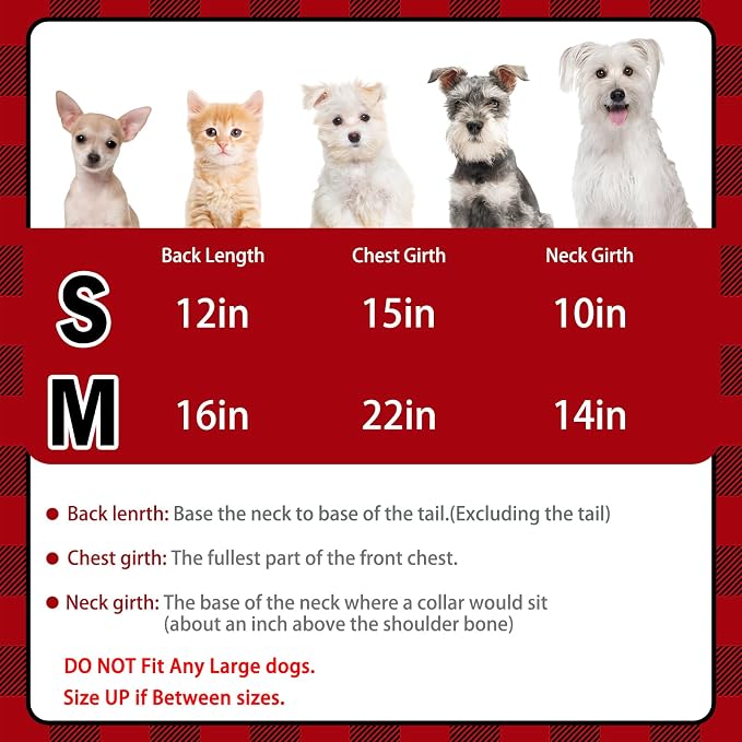 PUPTECK Classic Plaid Dog Shirt, Puppy Polo T-Shirt Clothes, Red S | Soft Cotton Button Up Dog Clothes for Small Medium Dogs Boy Girl, Fashion Pet Tee, Chic Casual Pet Outfit Apparel