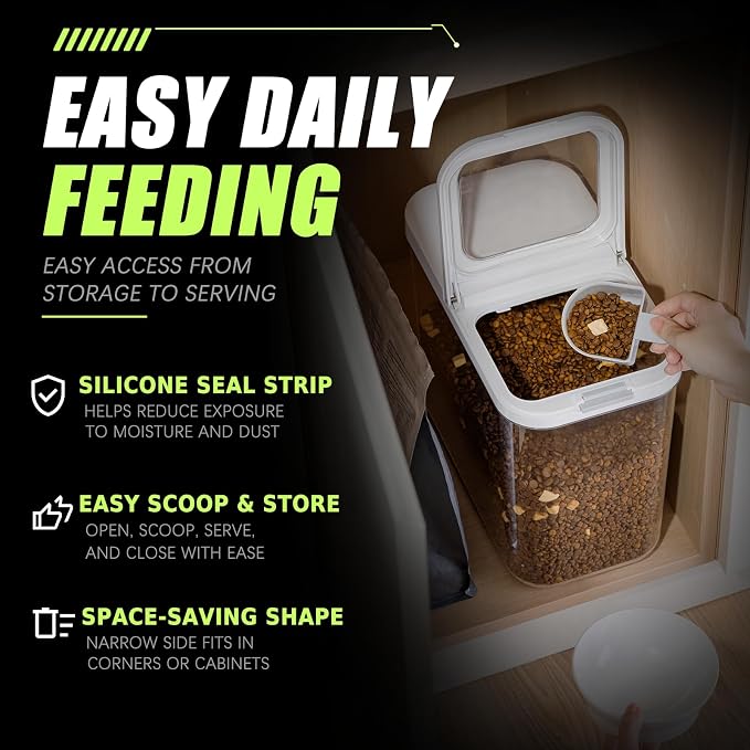 Pet Food Storage Containers With Lids & Scooper | Dog Food Storage Container,12L/12KG/10-15LBS,BPA Free Airtight Storage Containers Store Dry Food For Kitchen Pantry