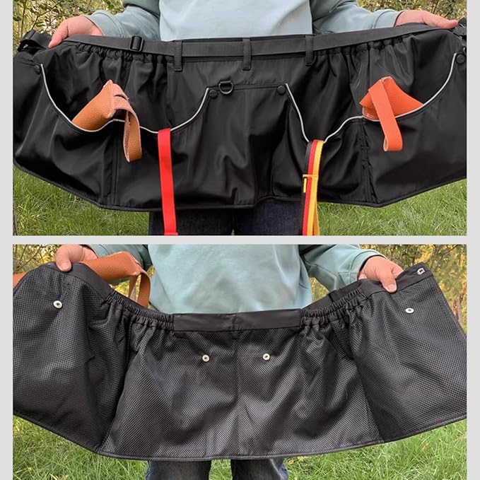 Dog Trainer Apron with Multi Pockets and Waist Strap Adjustable Dog Training Pant Waterproof Dog Training Shorts Dog Handler Clothing for Outdoor Training Activities Black L