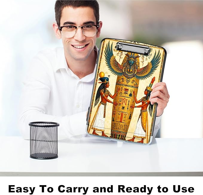 A4 Clipboard with Storage Pen Holder, Clipboards Organizer Nursing Clipboard Foldable File Folder Plastic Clipboard Folio Clip Board for Office Work Classroom Doctor, Man Africa