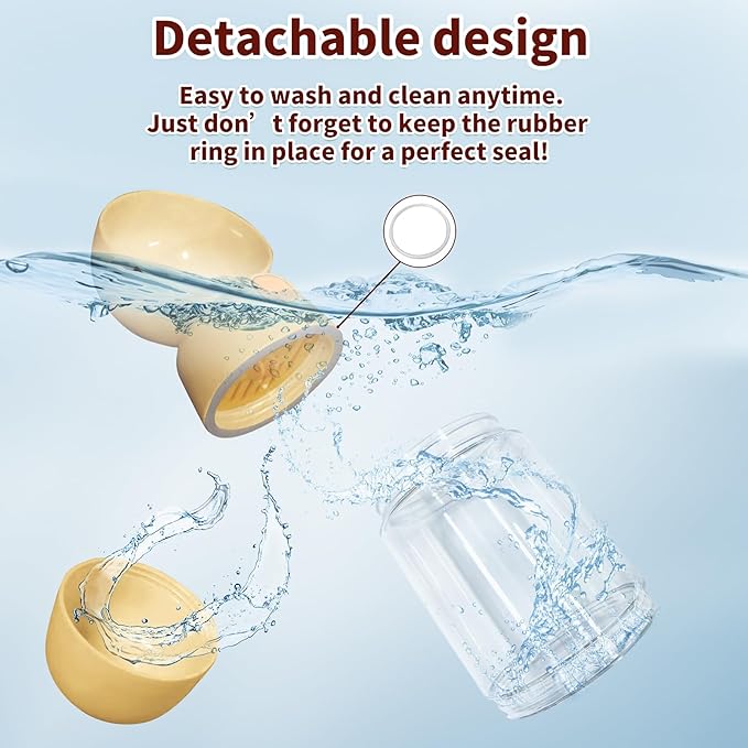 Portable Dog Water Bottle, Large-Capacity Travel Water Dispenser for Cats and Small Dogs - Yellow