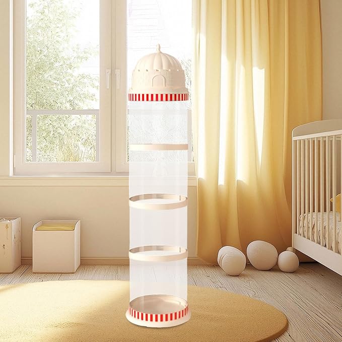 Toy Organizer Zoo Toy Holder Space Save Storage Cage Playhouse PP Material Suitable for Children Bedroom Nursery, 4 Layers