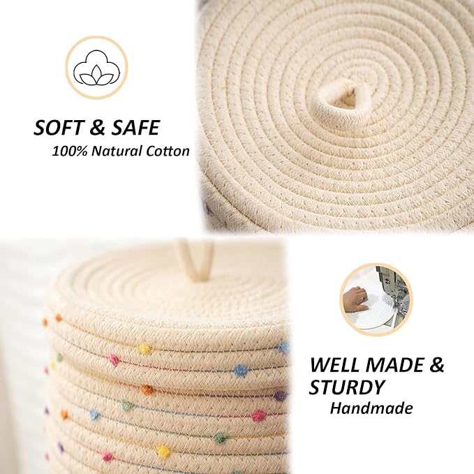 2pcs Small Basket, Cute Basket with Lid & Decorative Bin for Storage | small woven basket rope basket decorative basket gift basket