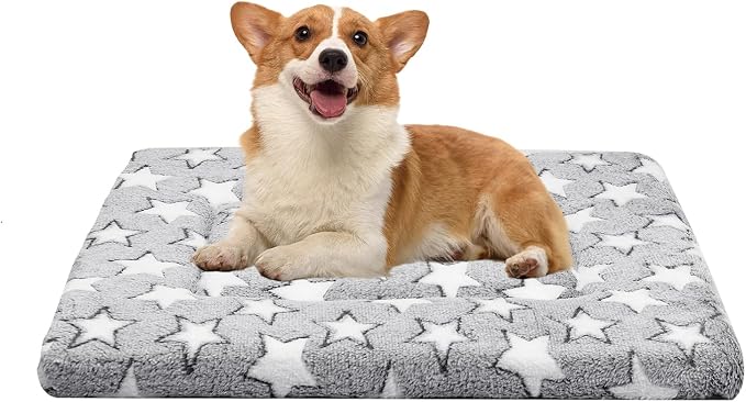 Dog Crate Mats Bed for Small/Medium Dogs, 30x20 Inch Short Plush Pet Mat, 1.6-inch Thick Thin Kennel Pad, Machine Washable Ideal for 36-Inch Dog Crates