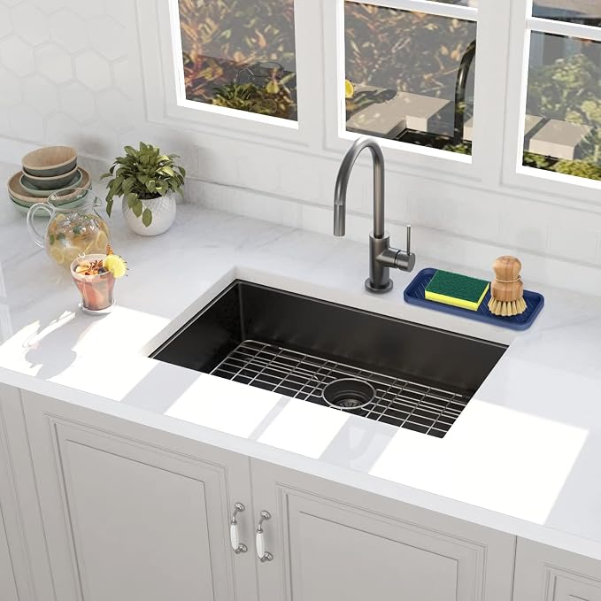 Silicone Sponge Holder, Kitchen Sink Organizer Tray（Sapphire Blue）
