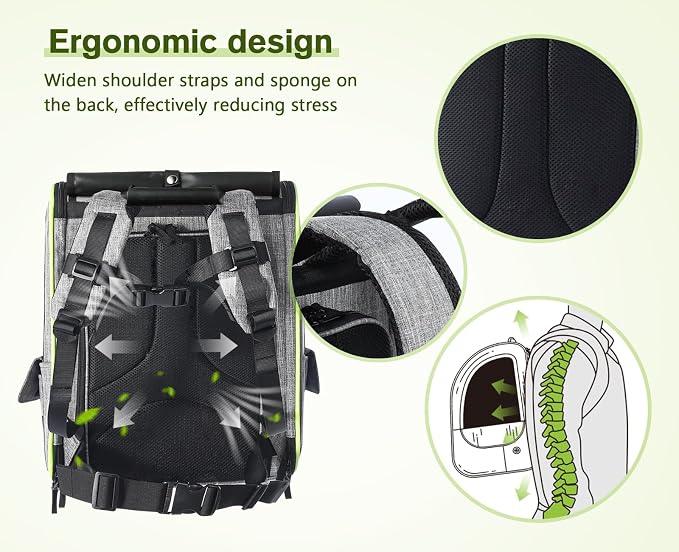pecute Cat Backpack Carrier Expandable, Cat Backpack with Curtain | Durable Oxford Cloth, Lockable Zipper,Use for Pet Under 11 lbs to Travel