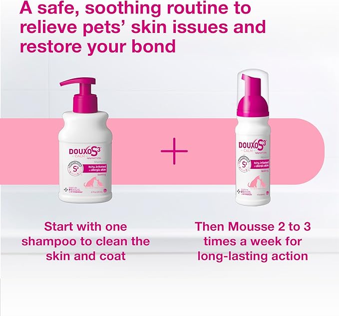 Douxo S3 Calm Shampoo, Contains 0.75% Ophytrium, Soothing, For Itchy, Irritated or Allergic Skin, For Dogs and Cats, 6.7 fl. oz. (200mL)