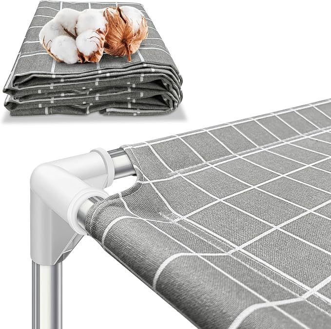 Elevated Pet Bed Dog Cot- Raised Pet Bed for Small Dogs | Detachable Dog Bed, Indoor and Outdoor Use, Breathable cotton fabric, Sturdy Stainless steel frame,Non-Slip Feet