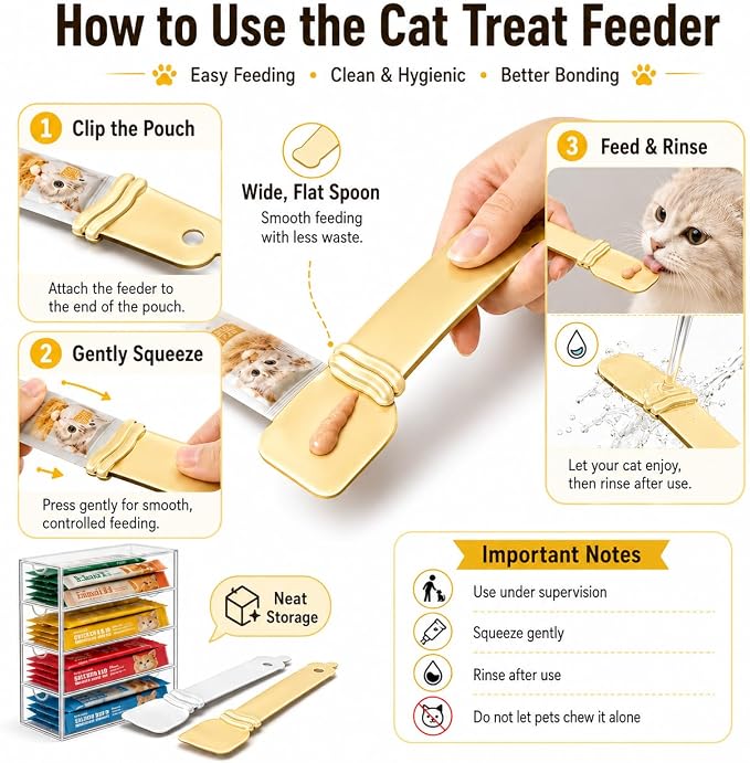 Lickable Cat Treats Organizer with 4 Drawers Clear Acrylic Cat Food Organizer for Wet Puree Tubes Countertop Treat Storage Display Container