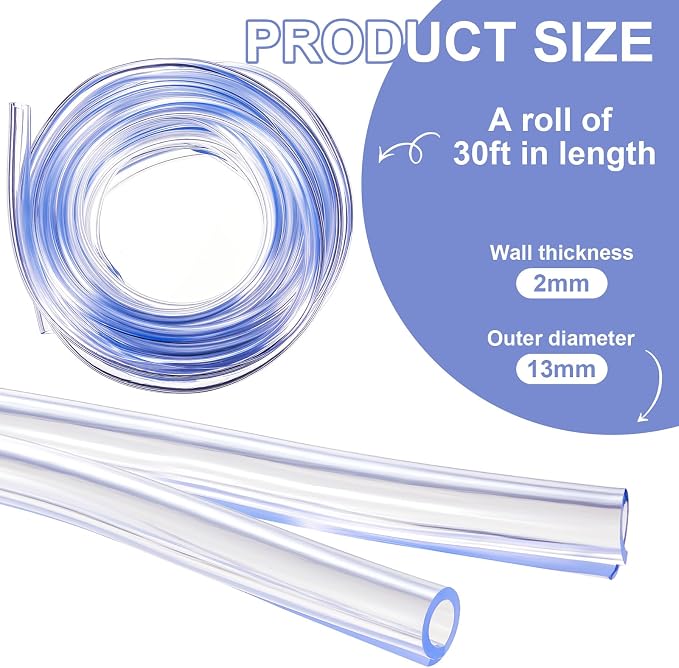 Pangda 30 ft Cord Protector for Dogs and Cats, 2 mm Thick 1/2 Inch, Clear