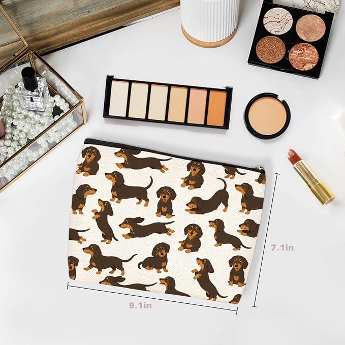 Dachshund Makeup Bag, Dachshund Gifts Cosmetic Bags Travel Organizer Bag