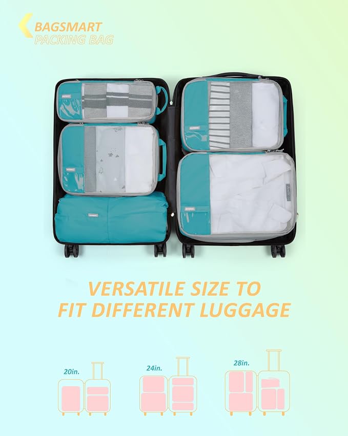 BAGSMART Compression Packing Cubes for Travel Essentials | 14 Set /6 Set /4 Set/2 Set, Lightweight, Durable