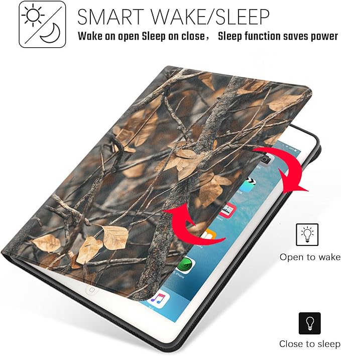 Tablet Case for iPad 10.5 Inch (iPad Air 3/Pro,2017/2019),Shockproof Protective Cover with Stand,Auto Wake/Sleep,Dead Branches and Leaves Pattern