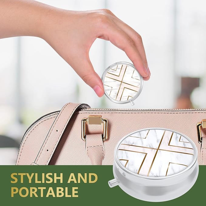 Pill Box, Small Pill Case for Purse & Pocket, Travel Medicine Organizer | Cute Travel Medicine Organizer, Portable Medicine Container Holder to Hold Vitamins, Medication, Fish Oil & Supplement