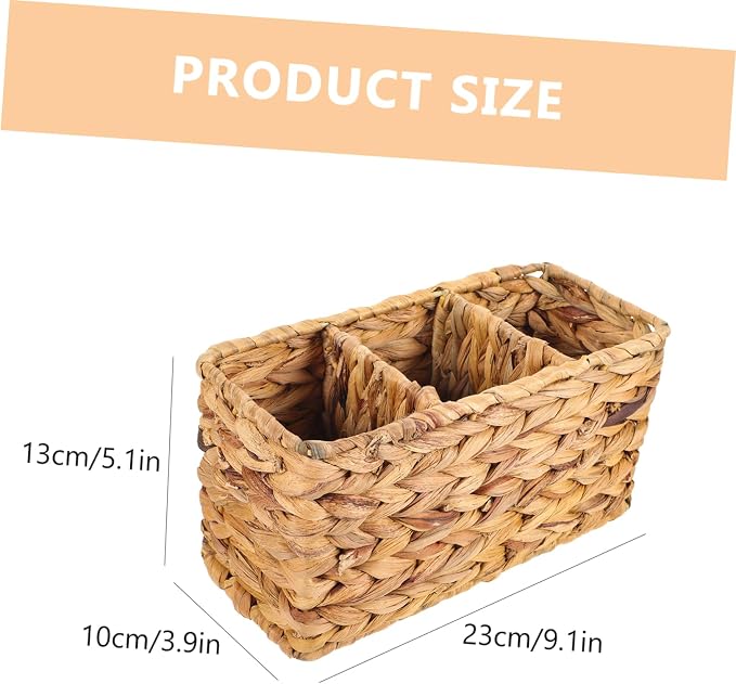 ABOOFAN Woven Storage Basket Decorative Organizer for Bathroom Bedroom and Office Rattan Design for Toiletries Household Items and Pet Toys