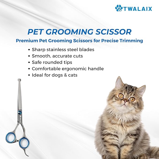8 in 1 Pet Grooming Kit for Dogs & Cats – Deshedding Brush, Undercoat Rake, Slicker Brush, Nail Clipper, Scissors & Bath Brush for All Coat Types