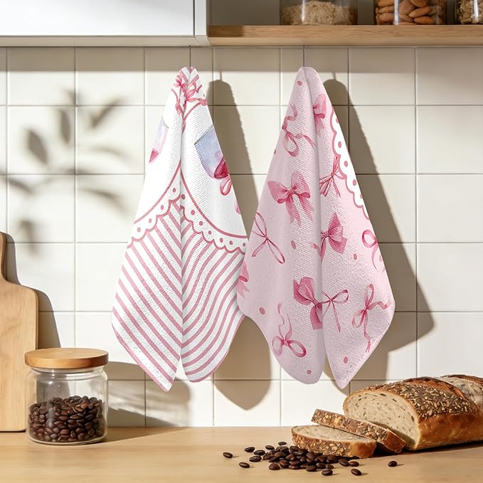 Wine Kitchen Towels Set of 2 - Wine Lovers Dish Towels for Drying Dishes, Gifts for Women Wines Lover, Bar Towel for Kitchen Home Bar Decor, Bar Dish Decor Gifts for Drinking Lovers