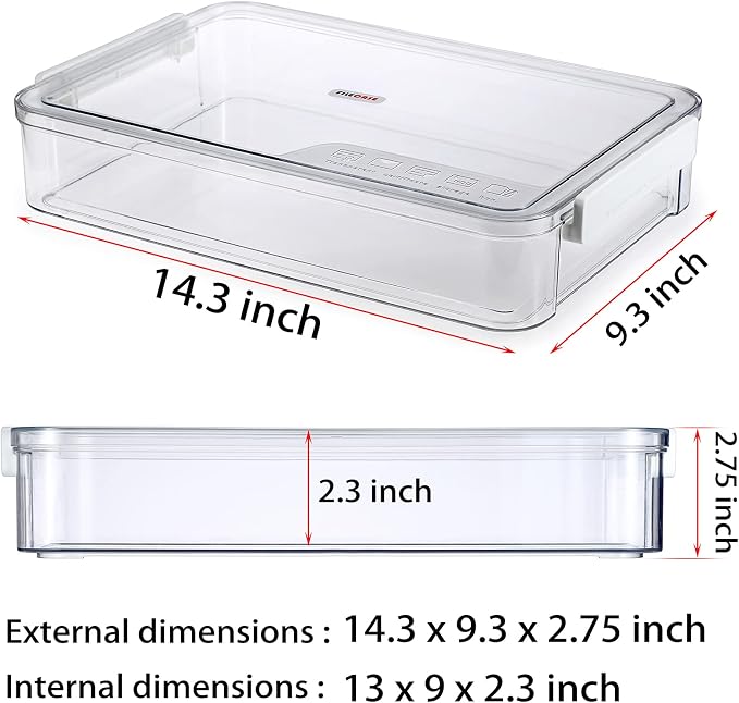 BTSKY 2 Pack Plastic Storage Containers with Lids, Portable Project Case Document Organizer Stackable Plastic File Storage Box for A4 File Paper Documents Scrapbook Art Supplies&Crafts(Big, White)