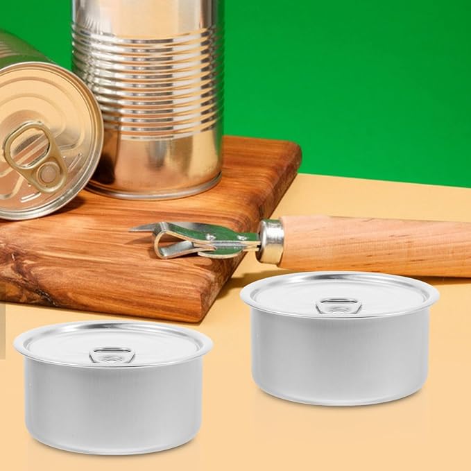 iplusmile 180Ml Airtight Aluminum Food Storage Cans with Lids 10 Pack Empty Sealed Tea Tins Portable Refillable Containers for Pet Food Snacks Travel Outdoor
