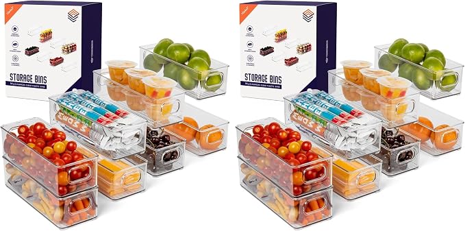 ClearSpace Plastic Pantry Organization and Food Storage Bin – Great Kitchen Organization and Kitchen Storage – Fridge Organizer Bins– 16 Pack
