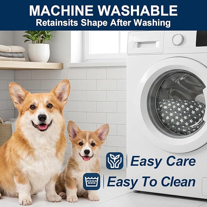 4 Piece Washable Dog Bed Mat with Anti-Slip Bottom, Deluxe Plush Memory Foam Crate Pad & Waterproof Outdoor Kennel Mat for Dogs & Cats-Durable Crates Beds, Large Medium Small Puppy Size 36" x 24",L