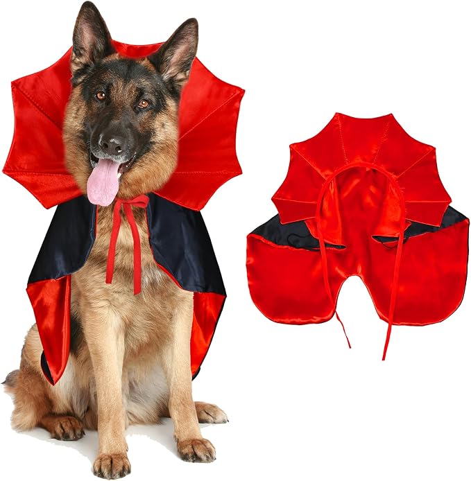 GOYOSWA Dog Halloween Costumes, Dog Vampire Devil Cloak Cape Costume Halloween Costumes for Small Medium Large Dogs Pets (Large)