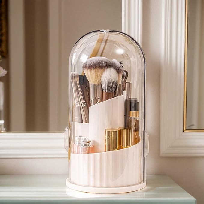 Makeup Brush Holder Dustproof Clear Lid Display Case