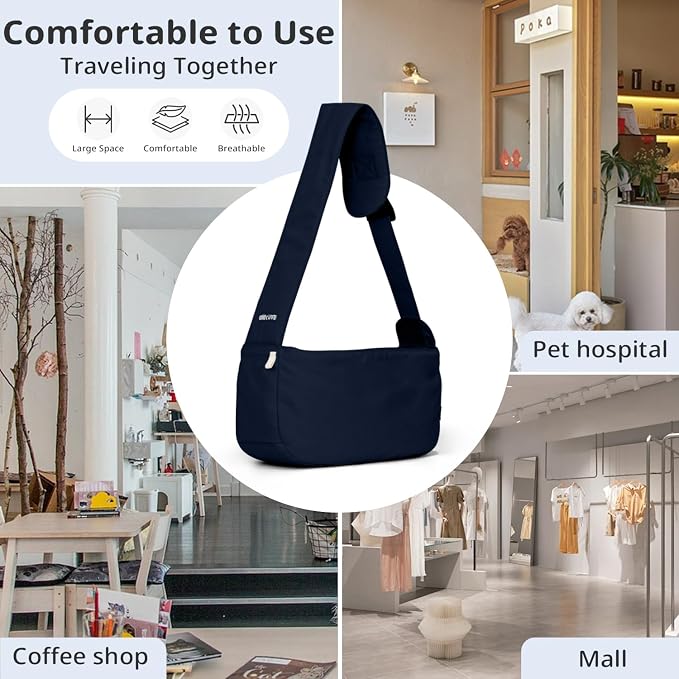 ONECUTE Dog Sling Carrier 15 lbs, Small Dog Carrier Sling for Cat & Puppies | Suitable For Carrying Pet 3-10lbs, Spacious Space So Pets Will Not Be Crowded, Adjustable Shoulder Straps And Breathable Mesh