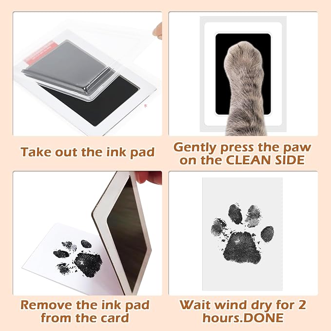 8.6'' Pet Shadow Box Memorial Gift with 1.8in Depth, Rustic Collar Holder Picture Frame Paw Print Kit Dog Cat Wooden Sculpture Pet Ashes Fur Jar Rainbow Sympathy Gift Tabletop Wall Hanging