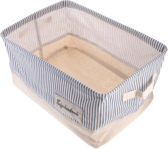 Portable Foldable Cloth Storage Basket for Pet Toys Sundries and Home Organization Stylish Storage Bin Stripes for Living Room and Office Use