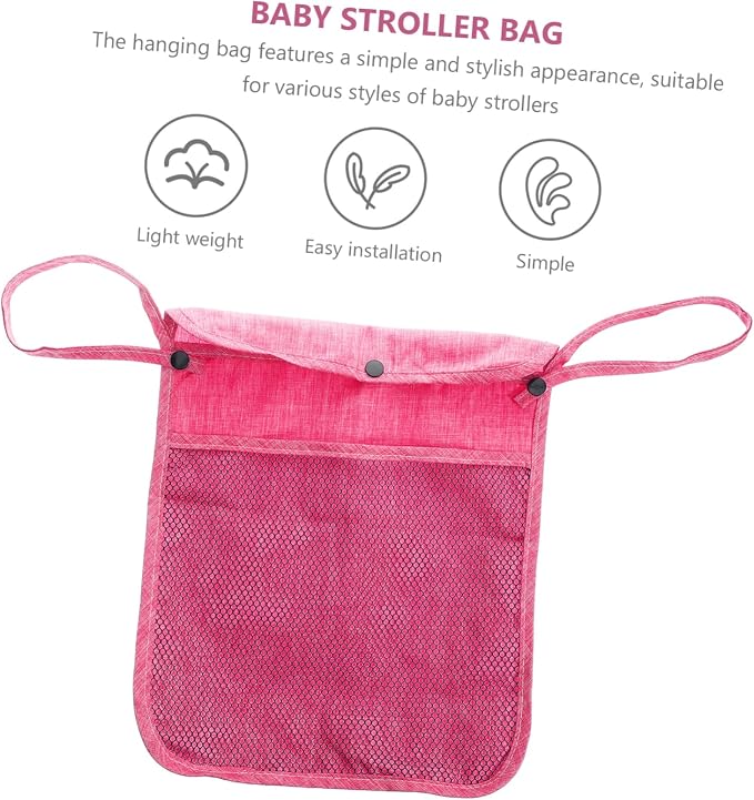 ibasenice Mesh Stroller Organizer Bag Versatile Hanging Storage for Diapers Bottles Toys Material Stylish Design for Pet Strollers and Outings