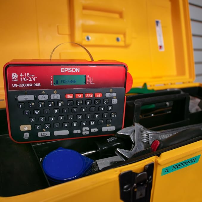 LABELWORKS Epson LW-K200PX-RDB Keyboard Label Maker - Red & Black