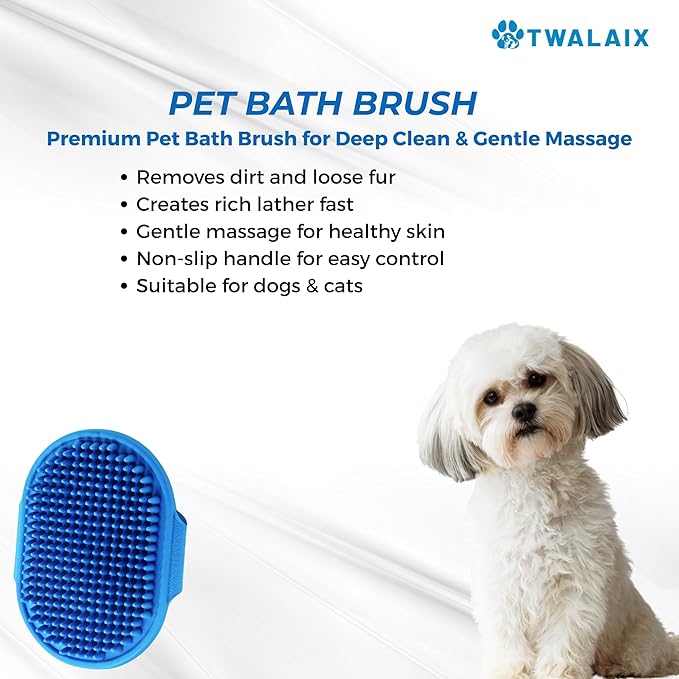 8 in 1 Pet Grooming Kit for Dogs & Cats – Deshedding Brush, Undercoat Rake, Slicker Brush, Nail Clipper, Scissors & Bath Brush for All Coat Types