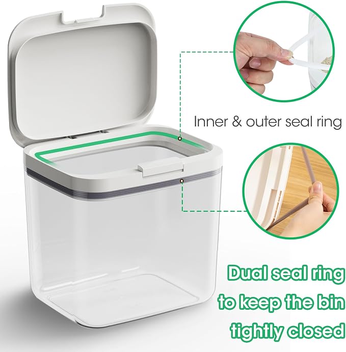TBMax Large Dog Treat Container Bins 4.75 Qt with One-Press Flip-up Lid, Airtight Pet Dog Cat Treat Jar for Countertop, Pet Biscuit Canister Cookie Holder