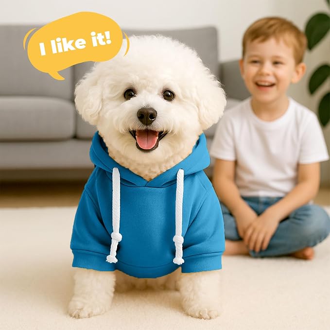 PETCARE Basic Dog Hoodie Sweaters for Small Medium Large Dogs Cats Puppy Clothes Soft Warm Fleece Dog Hoodies Sweatshirt with Small Pockets Fall Winter Chihuahua Dachshund Golden Retriever Outfits