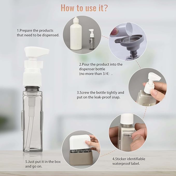 Bpluma Travel Bottles, Leak Proof Containers For Toiletries TSA Approved Airplane Accessories Kits For Liquid With Labels | For Toiletries TSA Approved Airplane Accessories Kits For Liquid With Labels